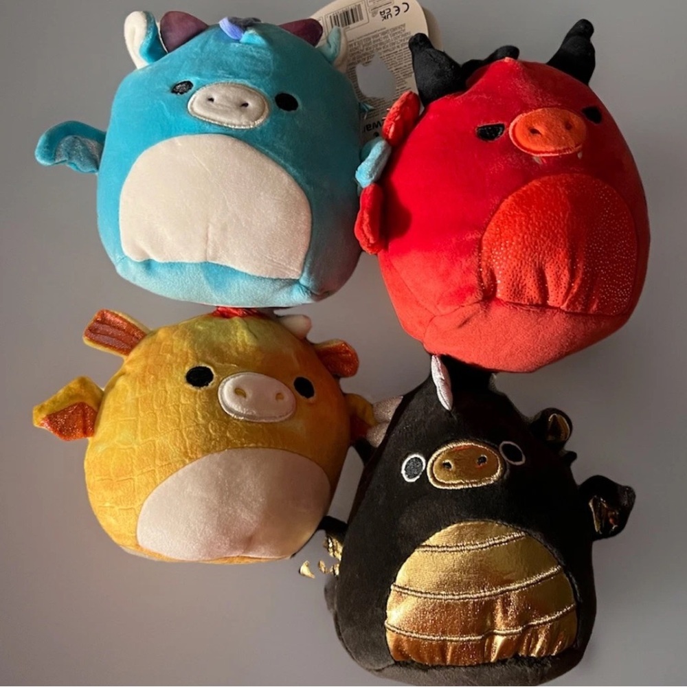 Squishmallows Original Dragon 4-Pack 5” Plush Set